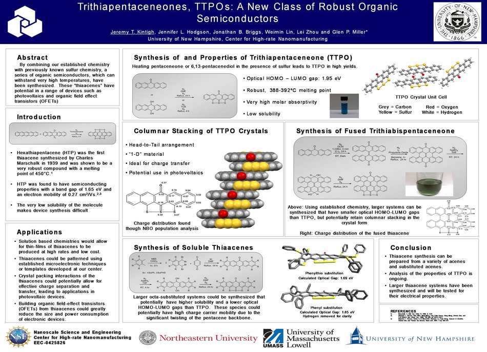 Trithiapentaceneones, Ttpos A New Class Of Robust Organic Semiconductors/Ecs Meeting by jkintigh